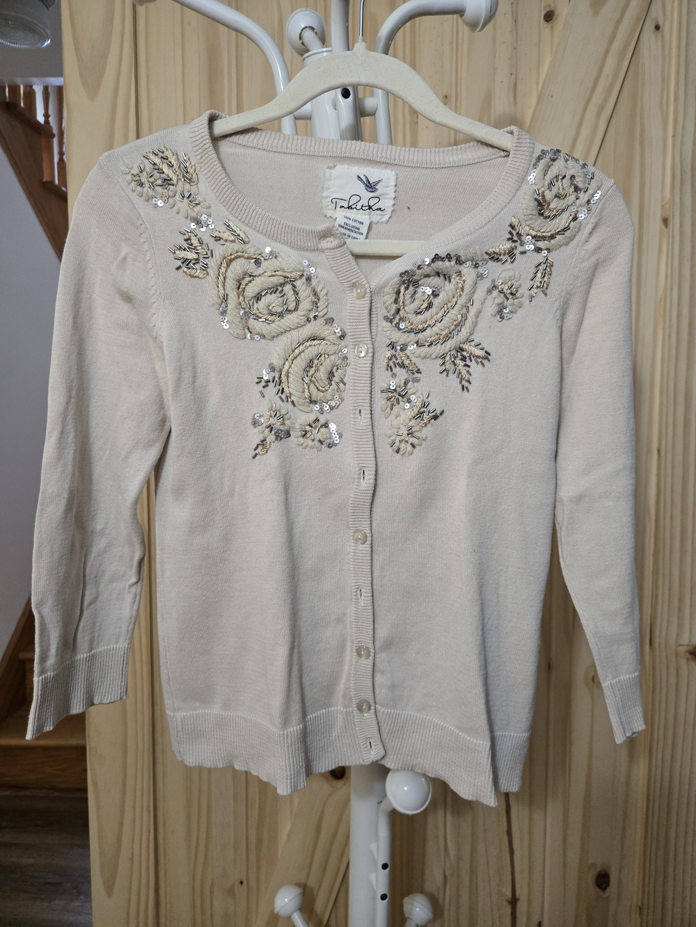 Tabitha Cream Floral Sequin Embroidered Cardigan